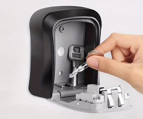 Black + Decker sef za ključe s ključavnico, 4 številke, trpežna izdelava, kovina, 12x9x4cm