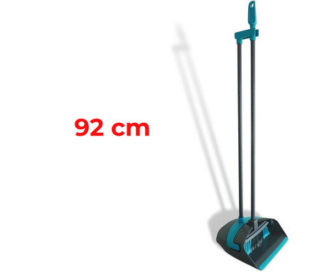 ALPINA komplet / set za čiščenje, 2 kos, metla, smetišnica, 93cm, ABS, kovina, siva, modra