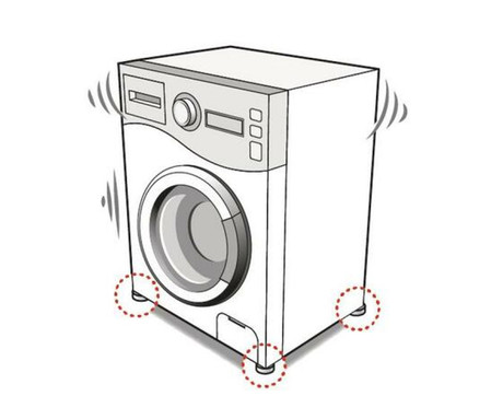 ALPINA komplet proti vibracijskih blažilnikov za pralni / sušilni stroj, 4 kos, protizdrsni, zmanjšanje hrupa, blazinice, bela