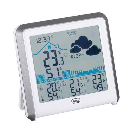 EOL - TREVI ME 3P80 RC brezžična vremenska postaja, stenska / namizna, čas, vreme, temperatura, vlažnost, tlak, + 3 senzorji