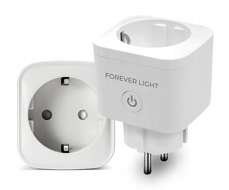 FOREVER FLSP16A pametna WiFi električna vtičnica, 3840W, 16A, brezplačna aplikacija, Android + iOS, bela