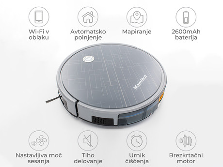 EOL - Robotski sesalnik MAMIBOT Exvac660, Hibrid 2v1 (sesanje in pomivanje), aplikacija, auto polnjenje