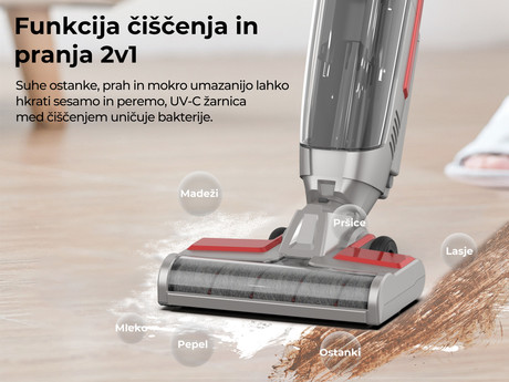 EOL - MAMIBOT FLOMO 2v1 sesalnik in pomivalec, brezžičen (baterija), samočiščenje, LED zaslon