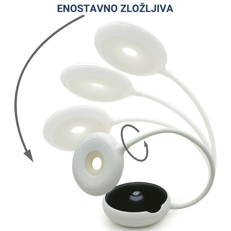 EOL - PLATINET PDL03 namizna LED svetilka, delovanje na dotik, 3 stopnje osvetlitve, možnost uporabe kot kresnička, belo-črna