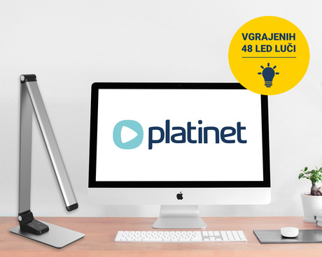 PLATINET PDL509 vrhunska namizna LED svetilka, delovanje na dotik, USB polnilec, nočna lučka, nastavljivo 2800-5700k, aluminij