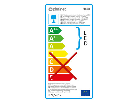 PLATINET PDL70 namizna LED + nočna svetilka, upravljanje na dotik, USB polnilec, črna