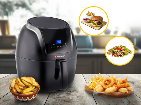 EOL - ALPINA cvrtnik/friteza na vroči zrak, XXL, 5L, brez olja-80% manj maščob, 1600-1800W, digitalen, 4210