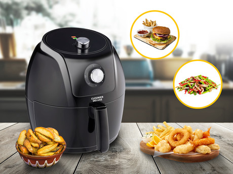 EOL - CUISINIER DELUXE cvrtnik/friteza na vroči zrak, XXL, 5L, brez olja-80% manj maščob, 1600-1800W, 5209