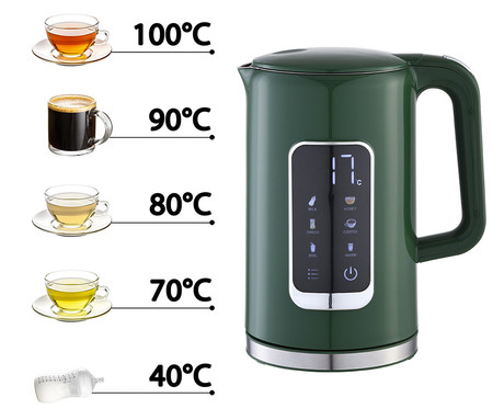 PLATINET PEKR723 grelnik vode, 1.7L, 2200W, digitalni zaslon, 5 stopenj, funkcija Keep Warm, varnostne zaščite, samodejni izklop, 360° podstavek, +GRATIS skodelica, zelen