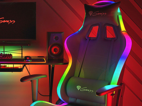 GENESIS gaming stol TRIT 600 RGB, ergonomski, RGB LED osvetlitev, popolnoma nastavljiv