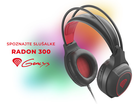 EOL - GENESIS Radon 300 odlične Gaming / Chat naglavne slušalke z mikrofonom, 7.1 virtualni zvočni sistem, LED osvetlitev, pleten USB kabel