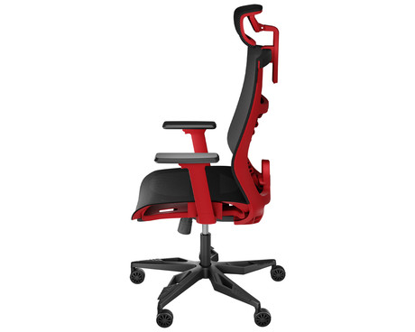 GENESIS ASTAT 700 gaming / pisarniški stol, ergonomski, tehnologija PureFlowPLUS™, konstrukcija ExoBase™, kolesa CareGlide™, nastavljiva višina / naklon, črn-rdeč
