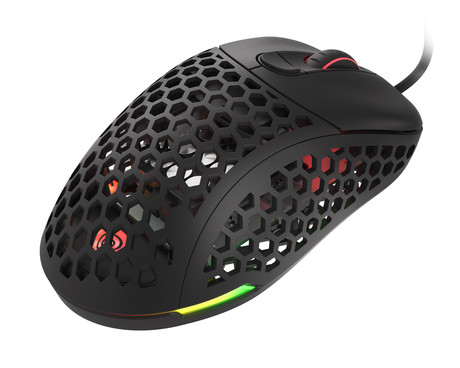 GENESIS Xenon 800 gaming optična miška, 16000DPI, RGB LED osvetlitev, 6 tipk, nastavljiva teža, zamenljiva plošča, vgrajen spomin, programska oprema, črna