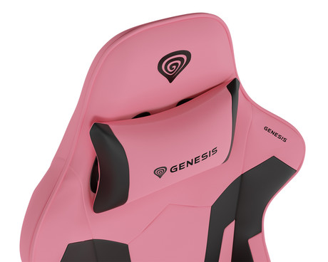 GENESIS NITRO 720 gaming stol, ergonomski, nastavljiva višina / naklon, 3D nasloni za roke, kolesa CareGlide™, roza črn