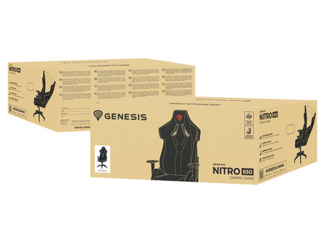 GENESIS gaming stol NITRO 650, ergonomski, nastavljiv naklon, funkcija zibanja, črn (Onyx Black)