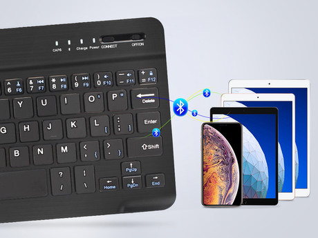 BLOW BK102 brezžična tipkovnica, Bluetooth 5.0, polnilna baterija, F1-F12, Android / iOS / Windows, univerzalna, črna