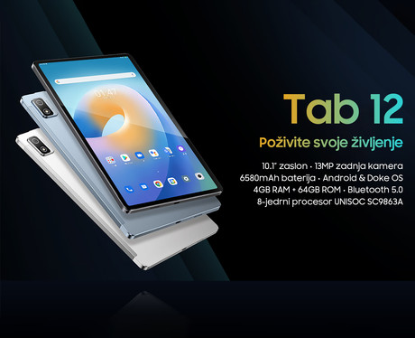 EOL - BlackView TAB 12 tablični računalnik, 10.1", 4G-LTE, 4GB+64GB, IPS 1920x1200, Android 11, GPS, Octa-core, priložen ovitek, siv (Space Gray)