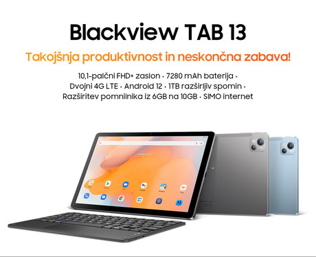 EOL - BlackView TAB 13 tablični računalnik, 10.1", 4G-LTE, 6GB+128GB, IPS FHD+ 1920x1200, Android 12, GPS, priložen ovitek, modra (Twilight Blue)