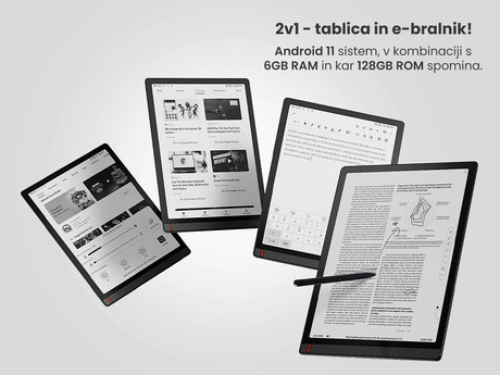 E-bralnik/tablični računalnik 13.3" BOOX Tab X, Android 11, 6GB+128GB, Wi-Fi, Bluetooth 5.0, USB Type-C, + pisalo Pen2 Pro, zelen
