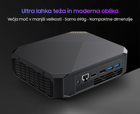 Blackview MP200 namizni mini računalnik, Windows 11 PRO, Intel Core i5, 16GB RAM, 1TB SSD, WIFI 6, Bluetooth 5.2, Ethernet, 4x USB 3.2, 1x HDMI, 1x Display Port, 1x USB Type-C