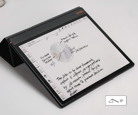 Originalni MAGNETNI preklopni ovitek / etui za e-bralnik 10.3" BOOX Note Air3 C, funkcija stojala, 3 načini postavitve, črn