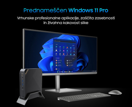 Blackview MP200 namizni mini računalnik, Windows 11 PRO, Intel Core i5, 16GB RAM, 1TB SSD, WIFI 6, Bluetooth 5.2, Ethernet, 4x USB 3.2, 1x HDMI, 1x Display Port, 1x USB Type-C