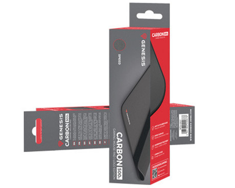 GENESIS CARBON 500 S LOGO podloga za miško, gaming / pisarniška, 250x210mm, vodoodporna, gladka površina, zaščiteni prešiti robovi, protizdrsna, črna