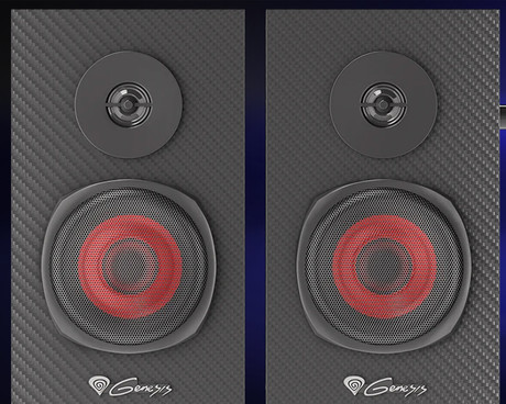 GENESIS HELIUM 200 računalniški zvočniki, STEREO 2.0, 20W RMS, mini jack 3.5mm, kontrolna plošča, nadzor glasnosti, priklop za slušalke, karbonski izgled, leseni, črni