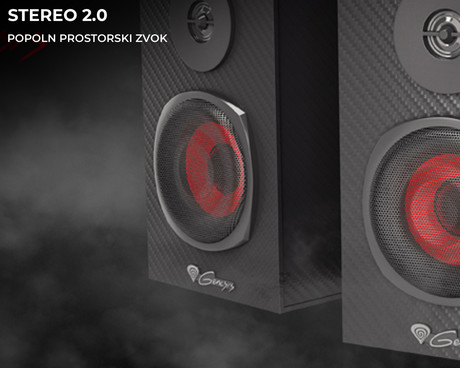 GENESIS HELIUM 200 računalniški zvočniki, STEREO 2.0, 20W RMS, mini jack 3.5mm, kontrolna plošča, nadzor glasnosti, priklop za slušalke, karbonski izgled, leseni, črni