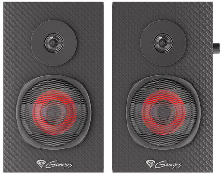 GENESIS HELIUM 200 računalniški zvočniki, STEREO 2.0, 20W RMS, mini jack 3.5mm, kontrolna plošča, nadzor glasnosti, priklop za slušalke, karbonski izgled, leseni, črni
