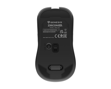 GENESIS ZIRCON 330 brezžična miška, gaming / pisarniška, 3600DPI, USB 2.4GHz / USB Type-C, 7 gumbov, polnilna baterija, Plug & Play, črna