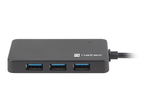 Natec SILKWORM adapter USB hub, 4x USB-A 3.0, 1x USB-C 3.0, 5GB/s, Plug&Play, črn