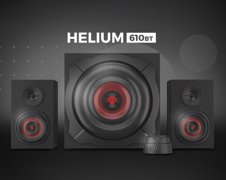 GENESIS HELIUM 610 BT računalniški zvočniki, STEREO 2.1, 60W RMS, Bass Reflex, Bluetooth, kontrolna plošča, daljinski upravljalnik, črni