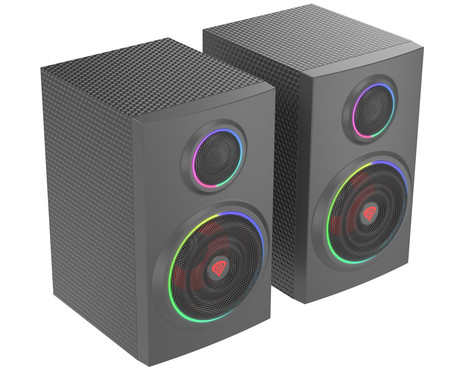 GENESIS HELIUM 300BT RGB računalniški zvočniki, STEREO 2.0, 24W RMS, RGB LED osvetlitev, 3.5mm audio jack, Bluetooth 5.0, gumbi za upravljanje