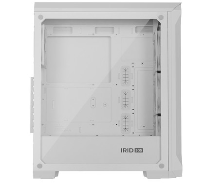GENESIS IRID 505 ARGB V2 računalniško ohišje, Midi Tower, 4x ventilator, AIO LC do 360mm, GPU do 380mm, CPU Cooler do 165mm, MESH plošča, kaljeno steklo, ARGB LED osvetlitev, 447x220x510mm, belo