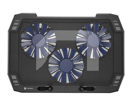Natec ORIOLE hladilno stojalo za prenosnike, do 17.3", 7 stopenj naklona, 3x 120mm ventilator, nastavljiva hitrost, LED osvetlitev, 2x USB Type-A, črno