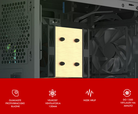 GENESIS OXAL 120 3-PACK ventilatorji za računalnik / ohišje, univerzalni, 120mm velikost, do 1300 RPM, ultra tiho delovanje, blazinice proti vibracijam, 3-PIN konektor, črni