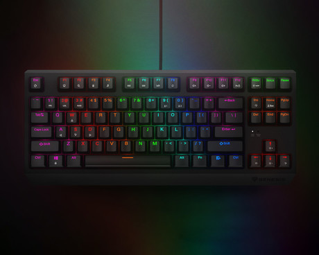 GENESIS THOR 230 TKL Lite gaming mehanska tipkovnica, žična, RGB LED osvetlitev, Hot-Swap tehnologija, Anti-Ghosting, Outemu Red stikala, spomin, programska oprema, Plug & Play, F1-F12, črna