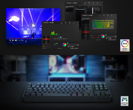GENESIS THOR 230 TKL gaming mehanska tipkovnica, žična, RGB LED osvetlitev, Hot-Swap tehnologija, Anti-Ghosting, Outemu Brown stikala, spomin, programska oprema, Plug & Play, F1-F12, črna
