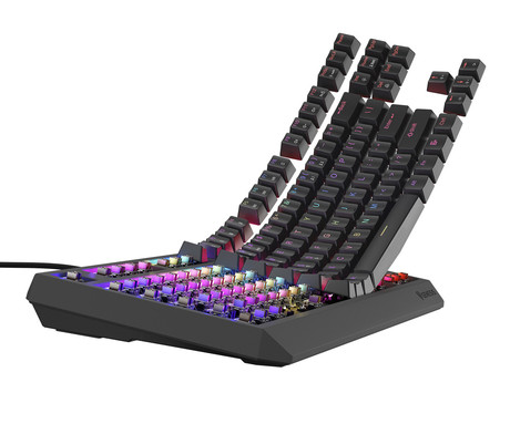 GENESIS THOR 230 TKL gaming mehanska tipkovnica, žična, RGB LED osvetlitev, Hot-Swap tehnologija, Anti-Ghosting, Outemu Brown stikala, spomin, programska oprema, Plug & Play, F1-F12, črna