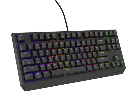 GENESIS THOR 230 TKL gaming mehanska tipkovnica, žična, RGB LED osvetlitev, Hot-Swap tehnologija, Anti-Ghosting, Outemu Brown stikala, spomin, programska oprema, Plug & Play, F1-F12, črna