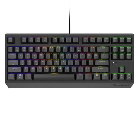 GENESIS THOR 230 TKL gaming mehanska tipkovnica, žična, RGB LED osvetlitev, Hot-Swap tehnologija, Anti-Ghosting, Outemu Brown stikala, spomin, programska oprema, Plug & Play, F1-F12, črna