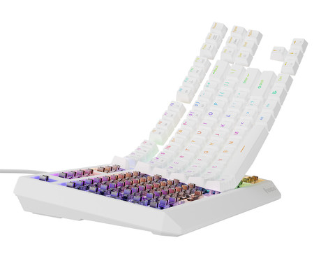 GENESIS THOR 230 TKL gaming mehanska tipkovnica, žična, RGB LED osvetlitev, Hot-Swap tehnologija, Anti-Ghosting, Outemu Brown stikala, spomin, programska oprema, Plug & Play, F1-F12, bela