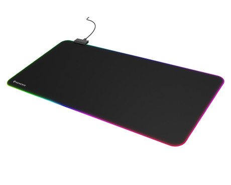 GENESIS BORON 500 XXL RGB podloga za miško, 800x400mm, RGB LED osvetlitev, gladka površina, protizdrsna podlaga, prešiti robovi, črna