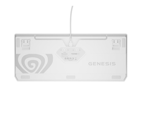 GENESIS THOR 230 TKL gaming mehanska tipkovnica, brezžična / žična, USB 2.4GHz / BT / USB-C, baterija, RGB LED, Hot-Swap, Anti-Ghosting, Outemu Red, spomin, programska oprema, Plug&Play, F1-F12, bela