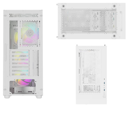 GENESIS DIAXID 605 ARGB računalniško ohišje, Midi Tower, 4x ventilator, AIO LC do 420mm, GPU do 351mm, CPU Cooler do 168mm, MESH plošča, kaljeno steklo, ARGB LED osvetlitev, 420x217x466mm, belo