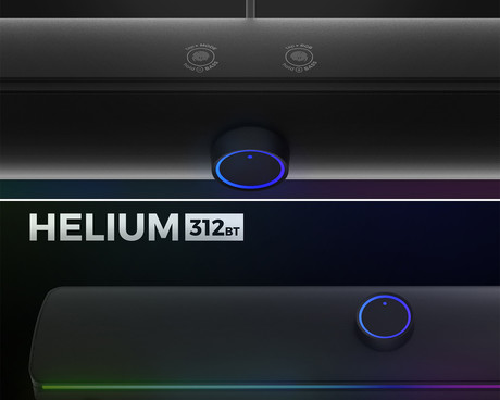 GENESIS HELIUM 312BT računalniški zvočnik / soundbar, STEREO 2.0, 10W RMS, Bluetooth 5.2, RGB LED osvetlitev, gumbi za upravljanje, USB Type-A, črn