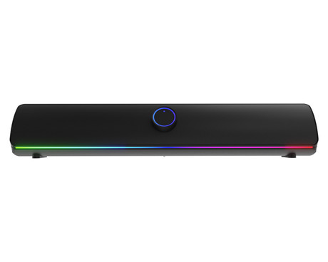 GENESIS HELIUM 312BT računalniški zvočnik / soundbar, STEREO 2.0, 10W RMS, Bluetooth 5.2, RGB LED osvetlitev, gumbi za upravljanje, USB Type-A, črn