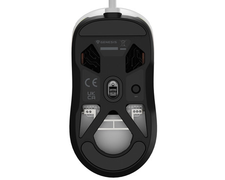 GENESIS KRYPTON 660 žična miška, gaming / pisarniška, 12.000DPI, ultra lahka teža, 6 gumbov, RGB LED osvetlitev, spomin, programska oprema, Plug & Play, 180cm kabel, bela (Howlite White)