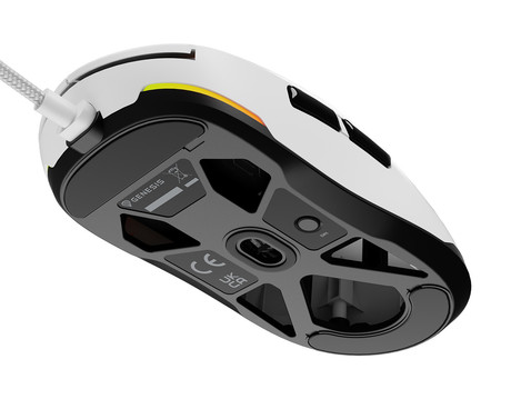 GENESIS KRYPTON 660 žična miška, gaming / pisarniška, 12.000DPI, ultra lahka teža, 6 gumbov, RGB LED osvetlitev, spomin, programska oprema, Plug & Play, 180cm kabel, bela (Howlite White)